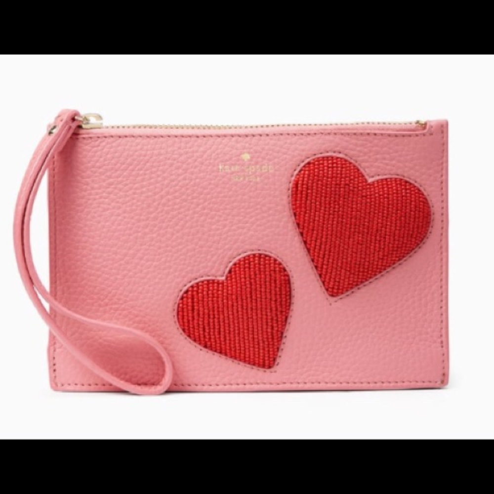 Kate Spade On Purpose Leather Heart Wristlet